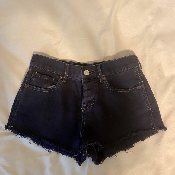 Brandy Melville Navy Blue Denim Shorts - Picture 2 of 4